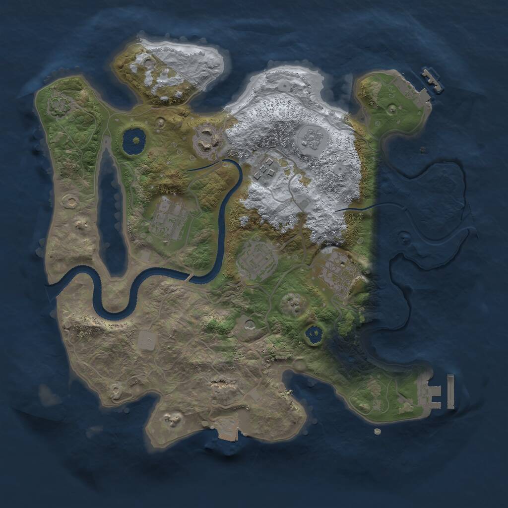 Rust Map: Procedural Map, Size: 3000, Seed: 881856222, 11 Monuments