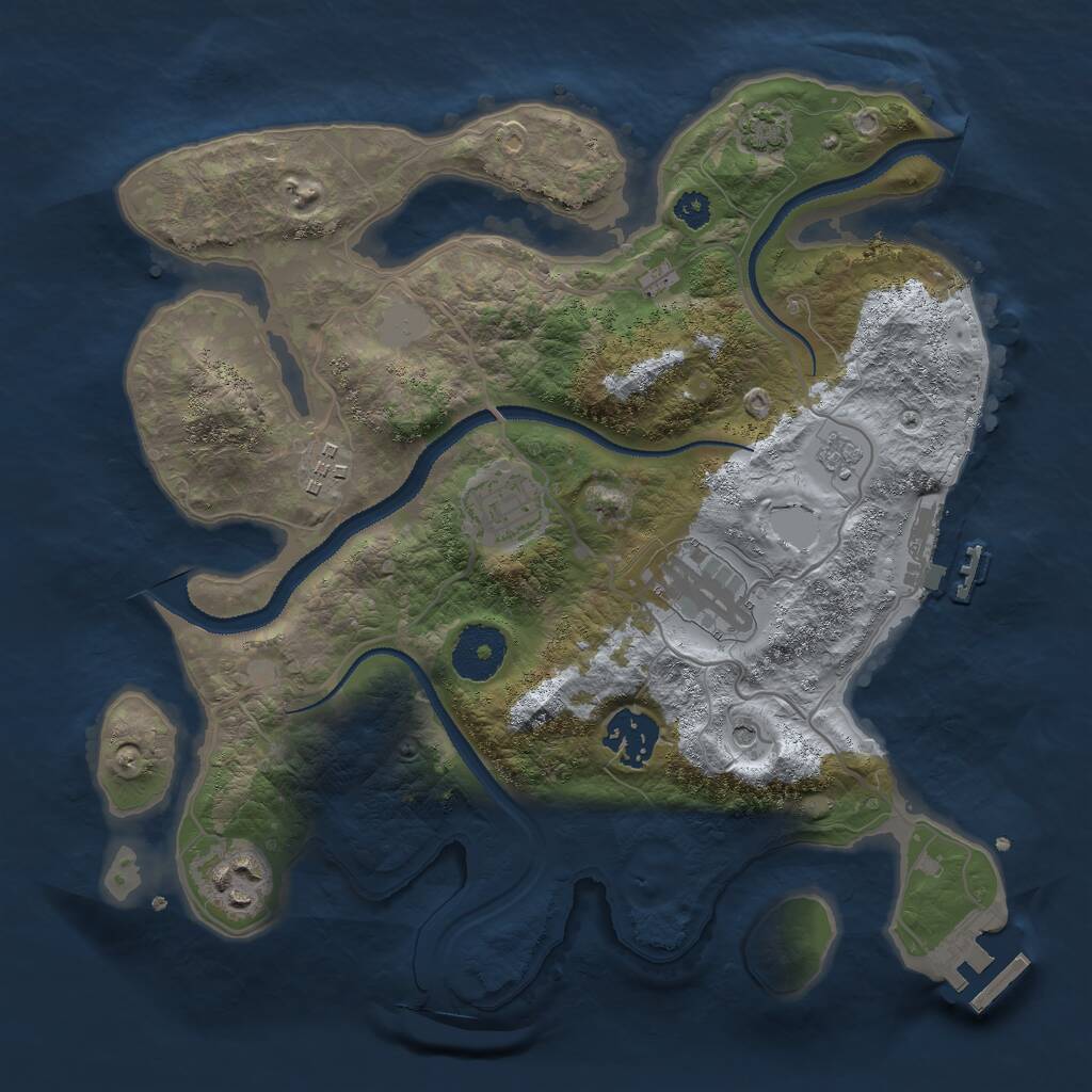 Rust Map: Procedural Map, Size: 3000, Seed: 151418, 11 Monuments