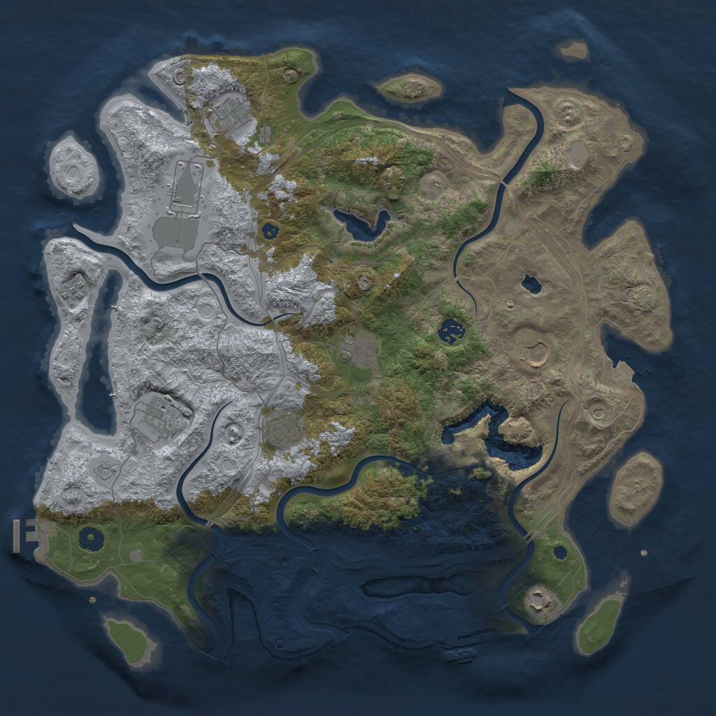 Rust Map: Procedural Map, Size: 4300, Seed: 1928296105, 15 Monuments