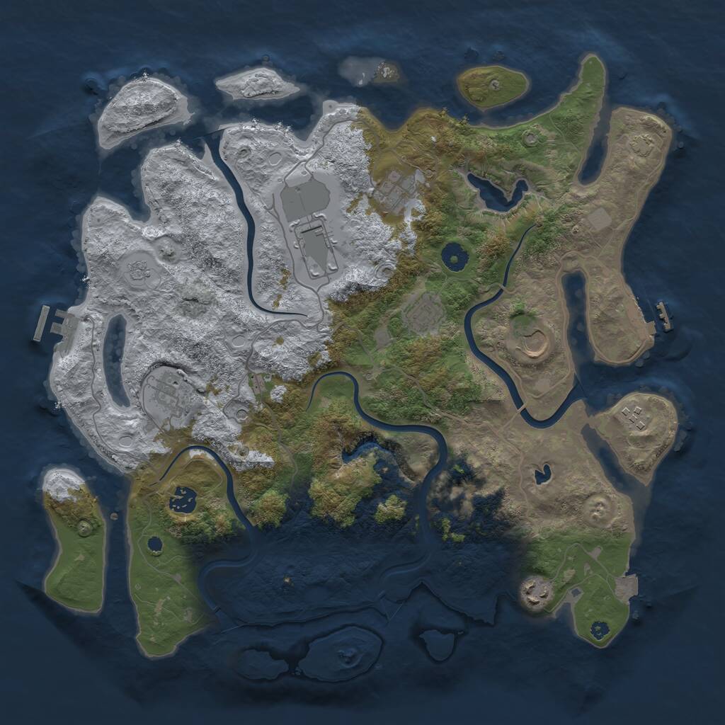 Rust Map: Procedural Map, Size: 4000, Seed: 192563431, 14 Monuments