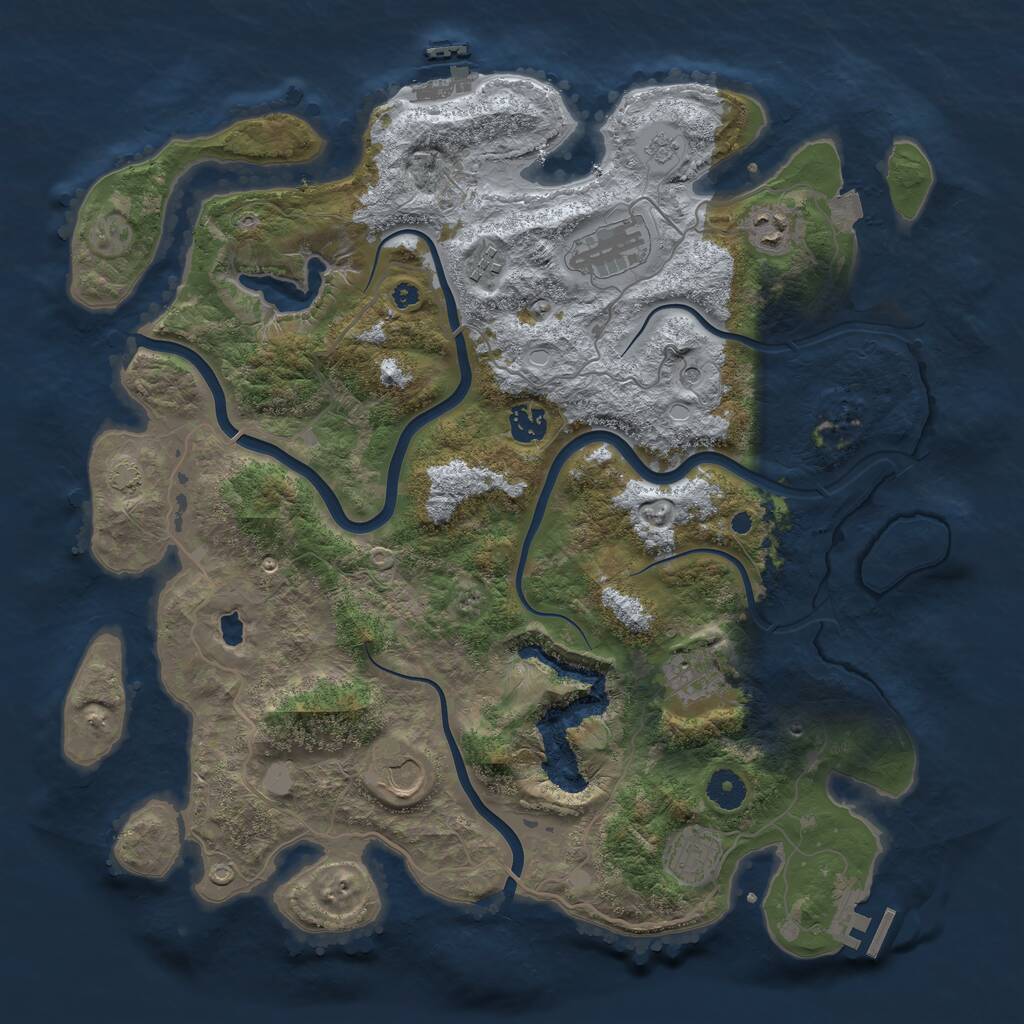 Rust Map: Procedural Map, Size: 4000, Seed: 1305375202, 13 Monuments