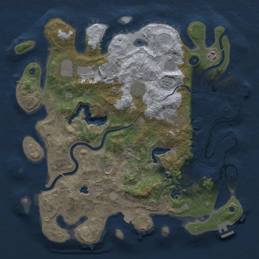 Rust Map: Procedural Map, Size: 4000, Seed: 807795393, 15 Monuments