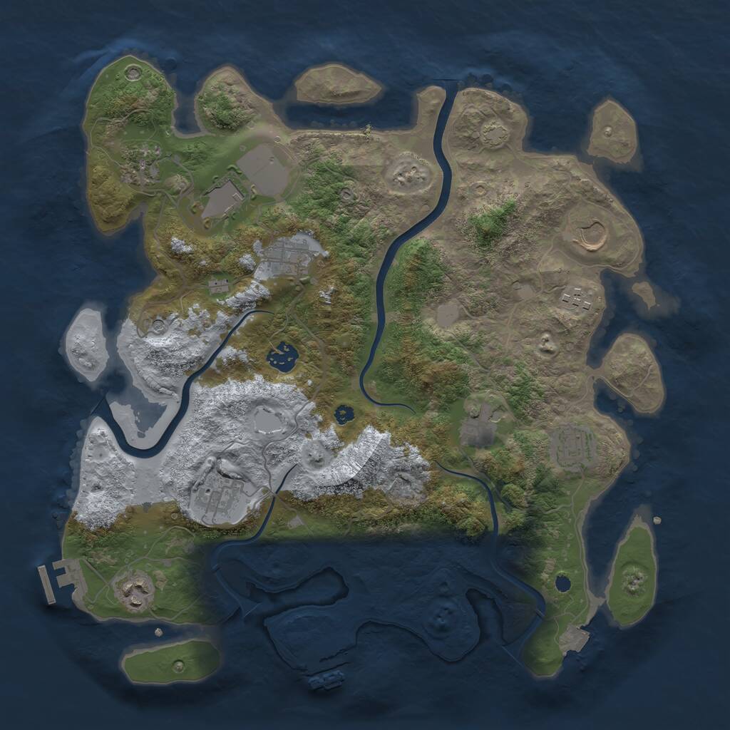 Rust Map: Procedural Map, Size: 3750, Seed: 396360470, 15 Monuments