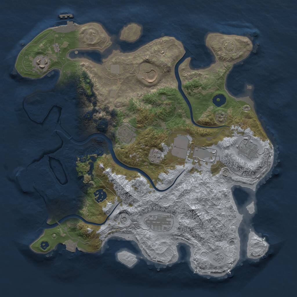 Rust Map: Procedural Map, Size: 3500, Seed: 881204, 14 Monuments