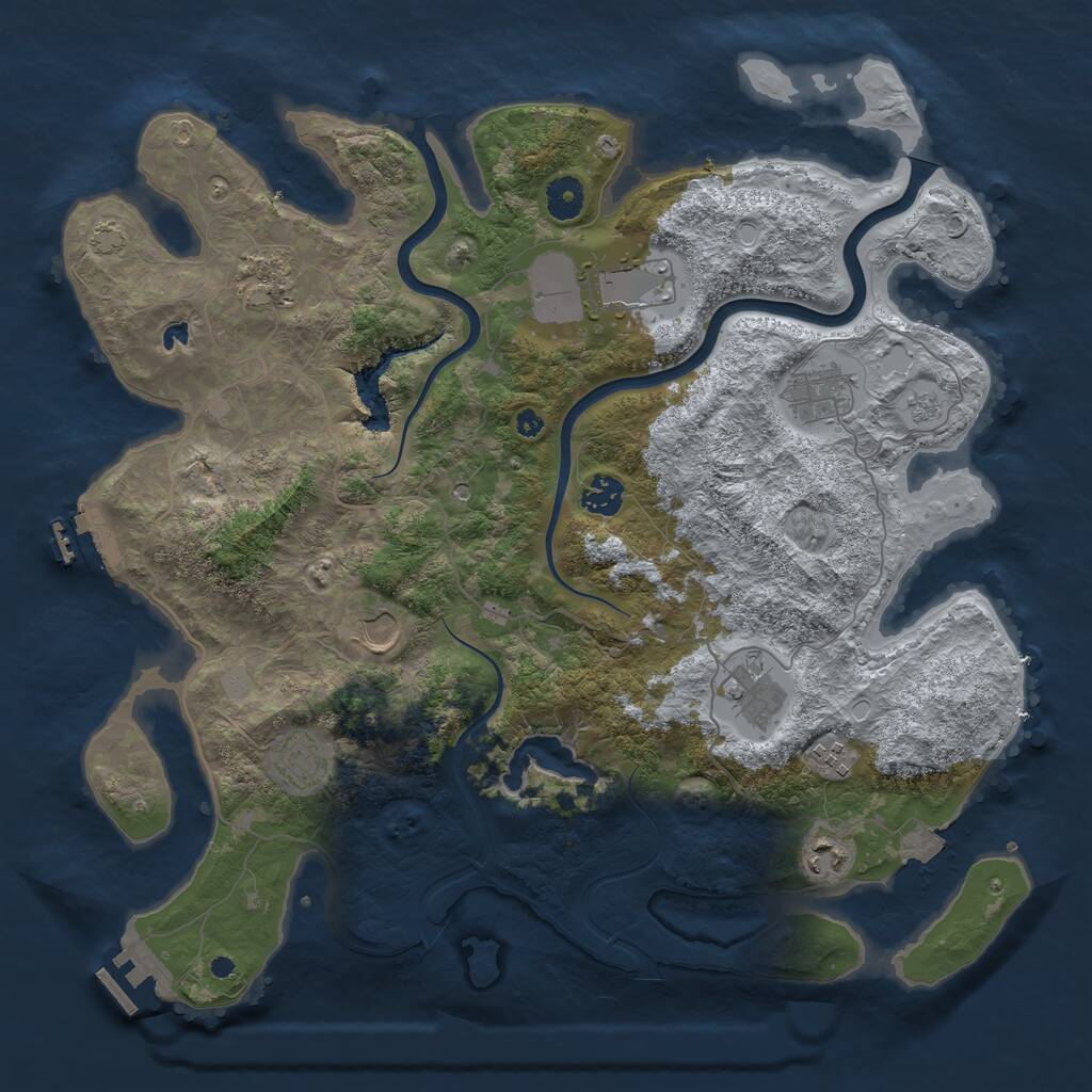 Rust Map: Procedural Map, Size: 4000, Seed: 412885301, 15 Monuments