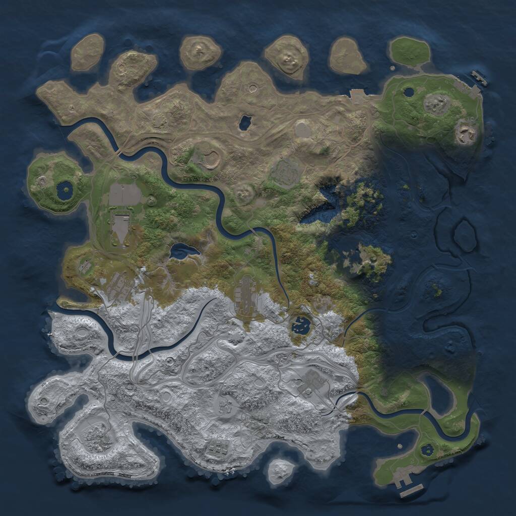 Rust Map: Procedural Map, Size: 4250, Seed: 1778114745, 17 Monuments