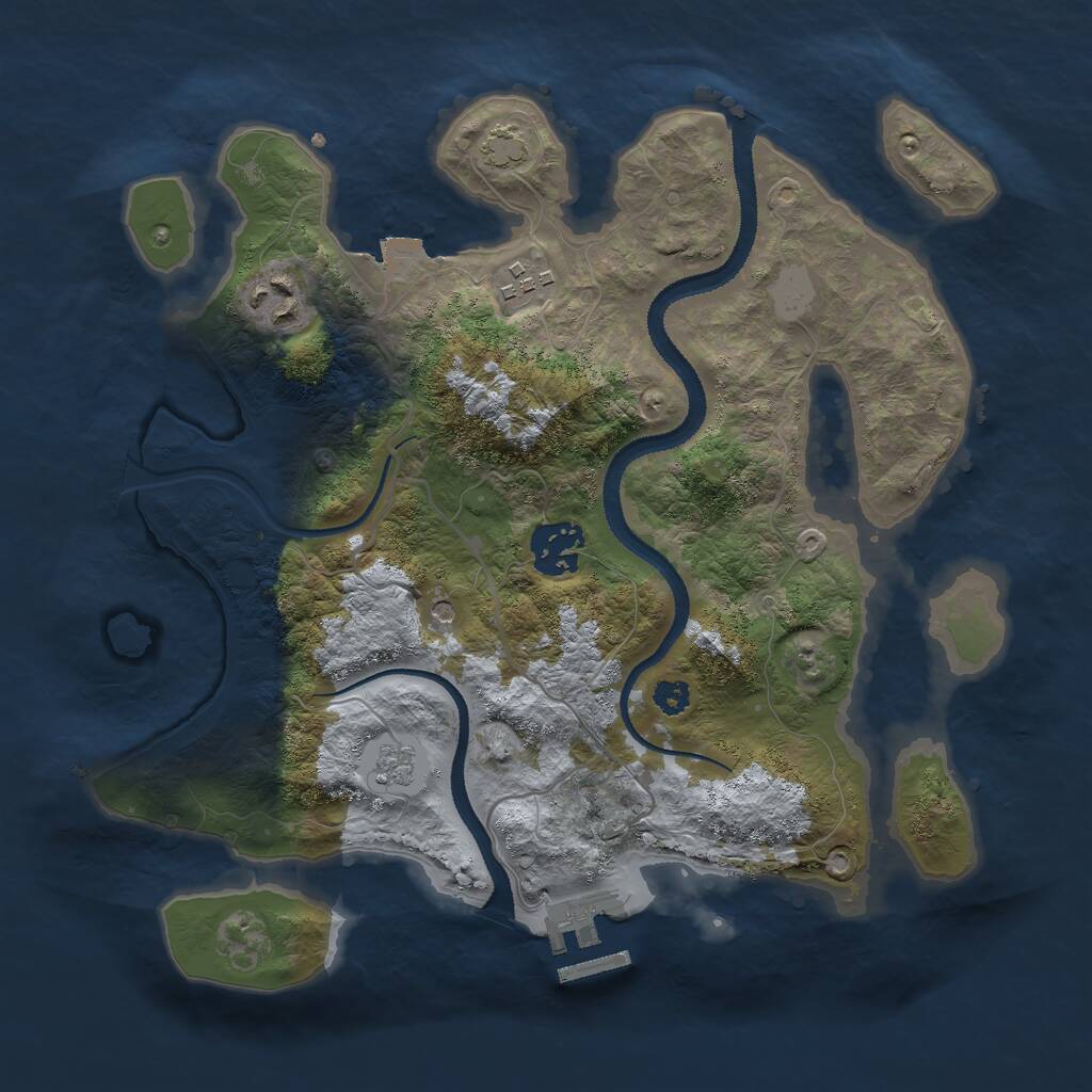 Rust Map: Procedural Map, Size: 3000, Seed: 1616765485, 8 Monuments