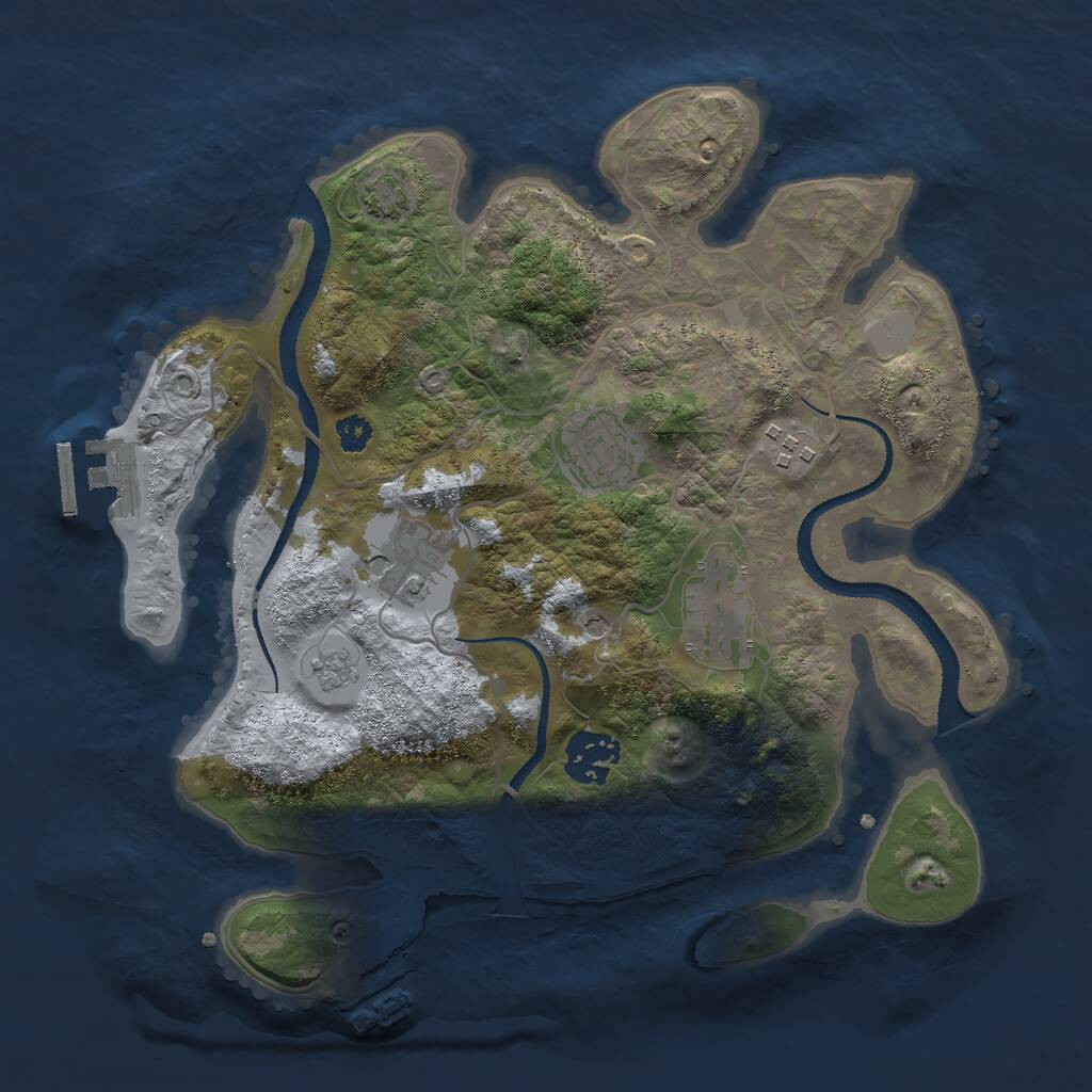 Rust Map: Procedural Map, Size: 3000, Seed: 648413948, 11 Monuments