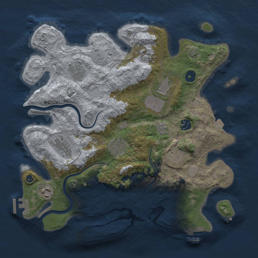 Rust Map: Procedural Map, Size: 3500, Seed: 494420019, 15 Monuments