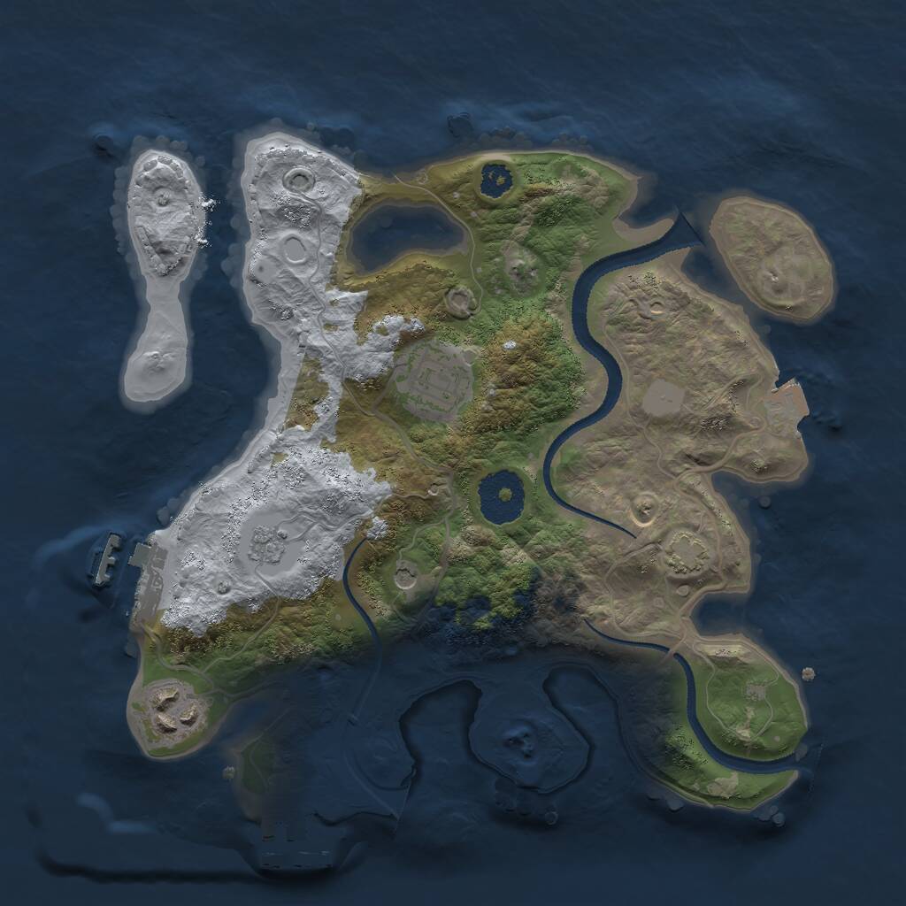 Rust Map: Procedural Map, Size: 2700, Seed: 1785844927, 8 Monuments