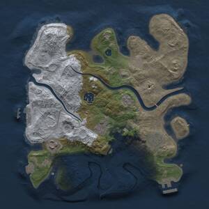 Thumbnail Rust Map: Procedural Map, Size: 3000, Seed: 1171216613, 11 Monuments
