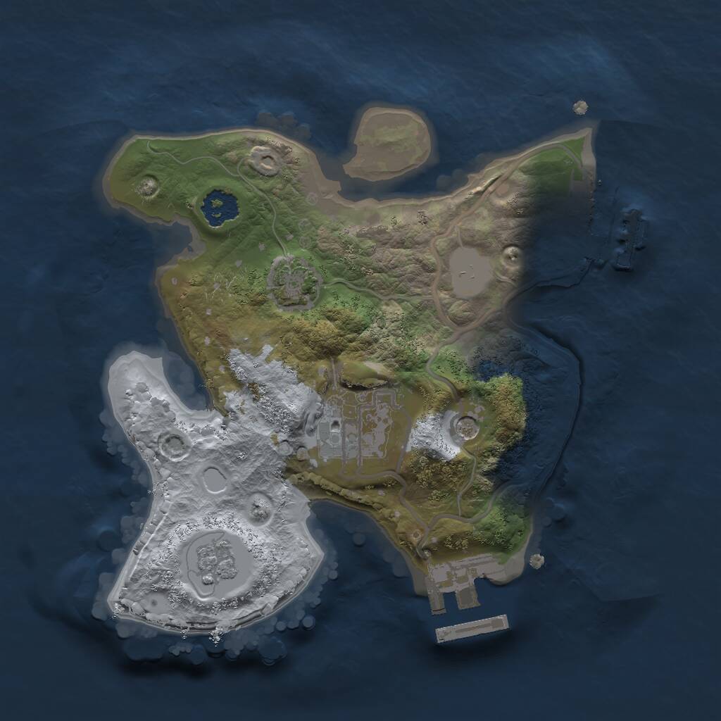 Rust Map: Procedural Map, Size: 2000, Seed: 1847850562, 7 Monuments