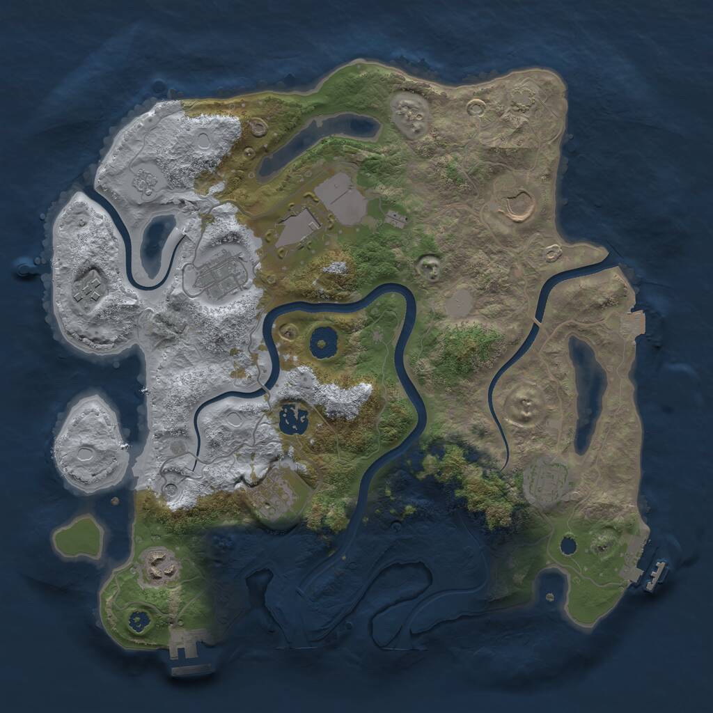 Rust Map: Procedural Map, Size: 3500, Seed: 785137734, 14 Monuments