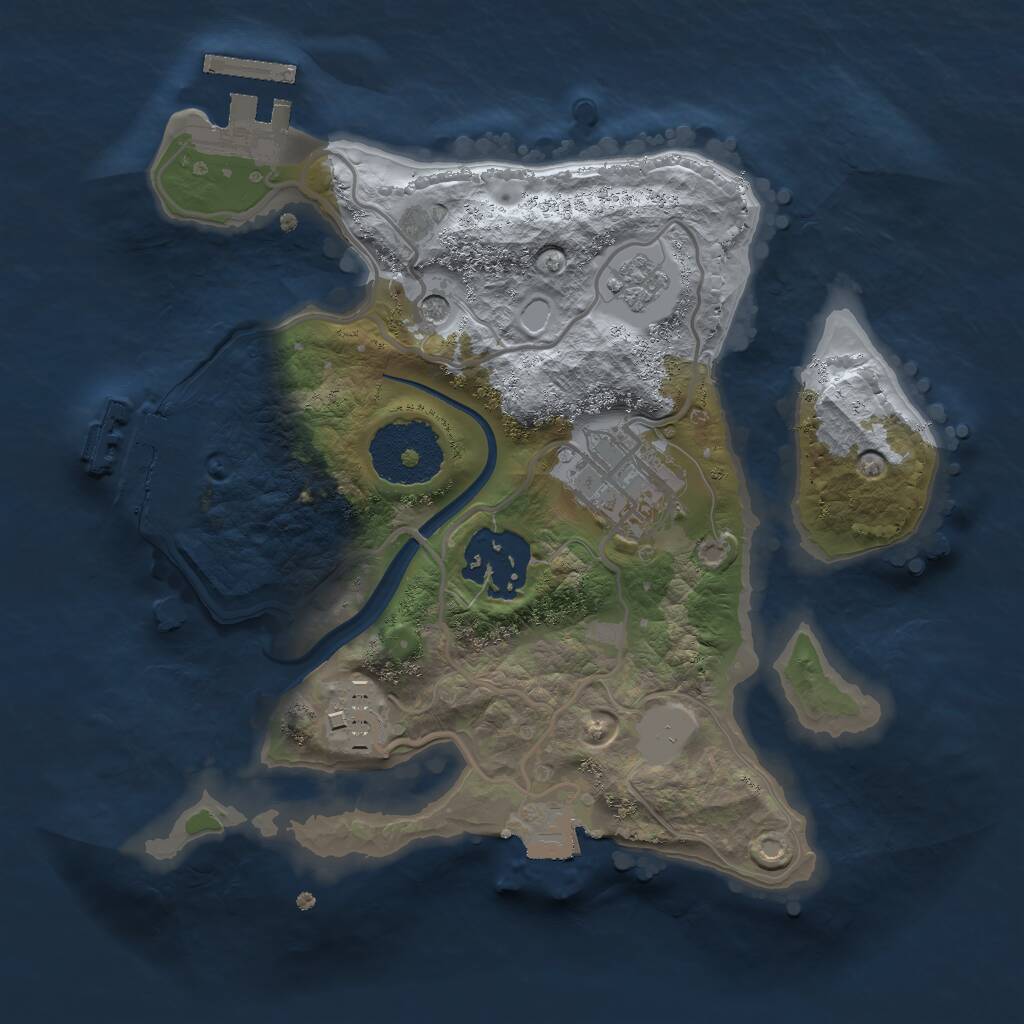 Rust Map: Procedural Map, Size: 2250, Seed: 1079575448, 8 Monuments