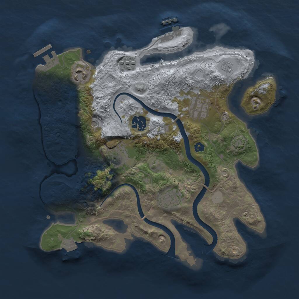Rust Map: Procedural Map, Size: 3000, Seed: 1968143430, 12 Monuments