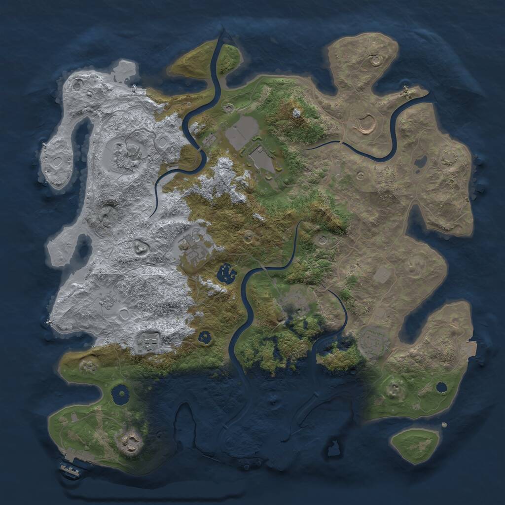 Rust Map: Procedural Map, Size: 3900, Seed: 174398065, 15 Monuments