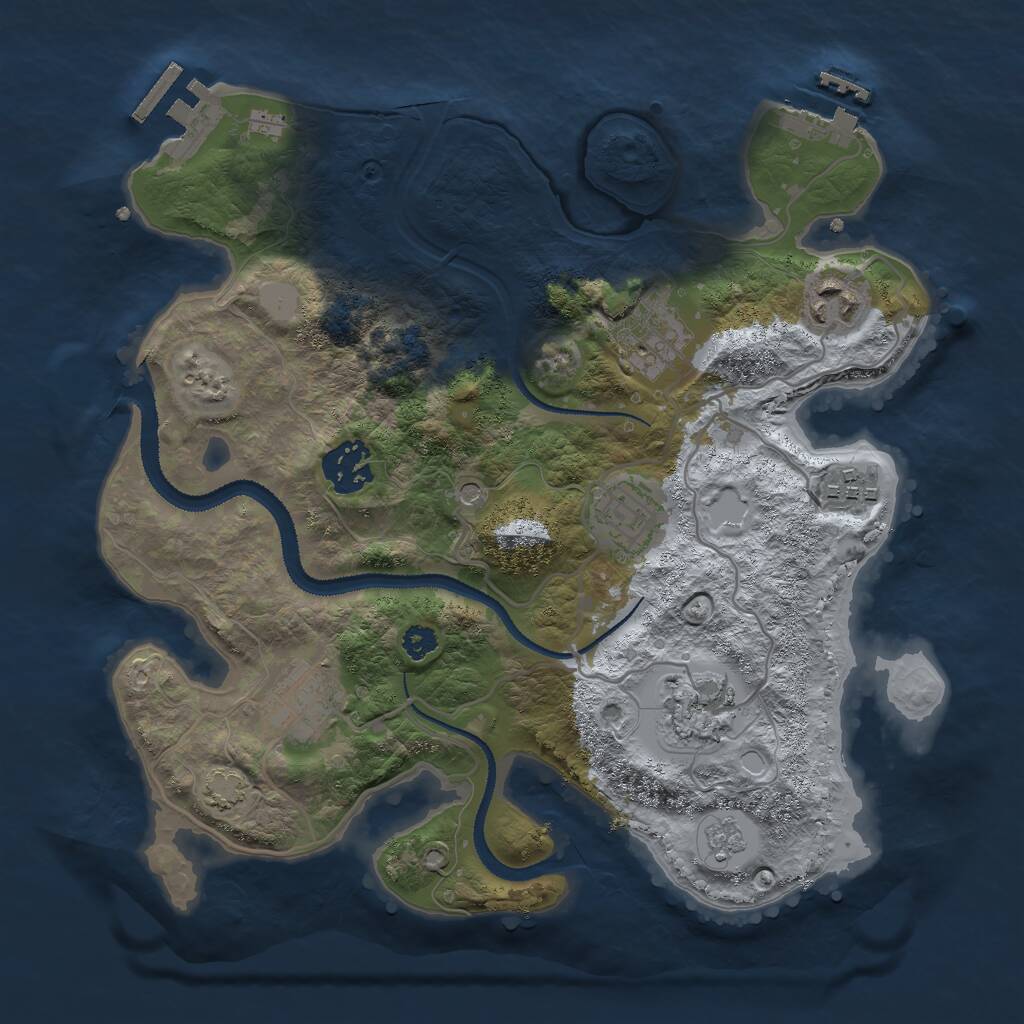 Rust Map: Procedural Map, Size: 3000, Seed: 1445701, 13 Monuments