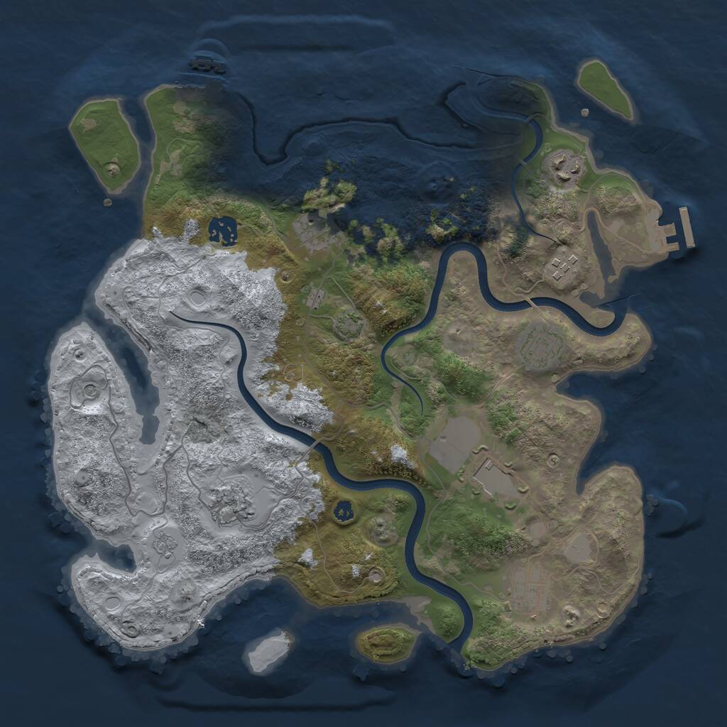 Rust Map: Procedural Map, Size: 3575, Seed: 736519, 14 Monuments