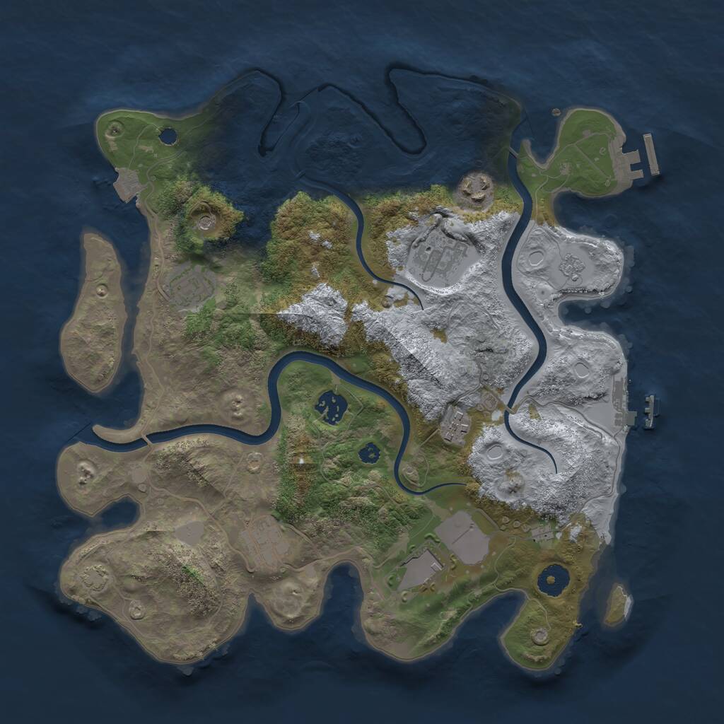 Rust Map: Procedural Map, Size: 3500, Seed: 16264296, 13 Monuments