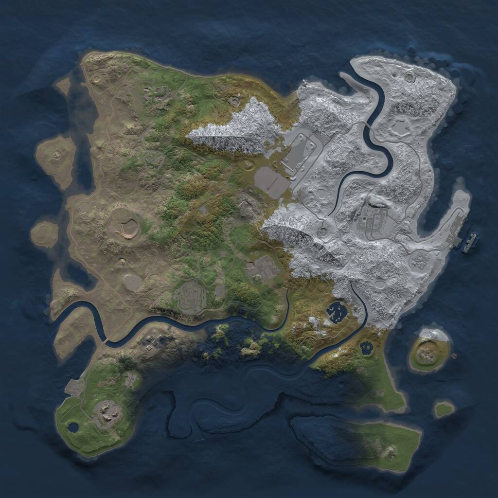 Rust Map: Procedural Map, Size: 3750, Seed: 6223096, 14 Monuments