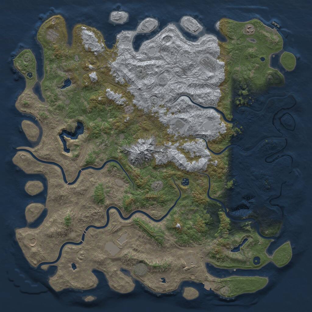 Rust Map: Procedural Map, Size: 5800, Seed: 2128315496, 17 Monuments
