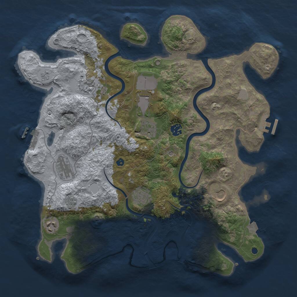 Rust Map: Procedural Map, Size: 3800, Seed: 1089020898, 15 Monuments