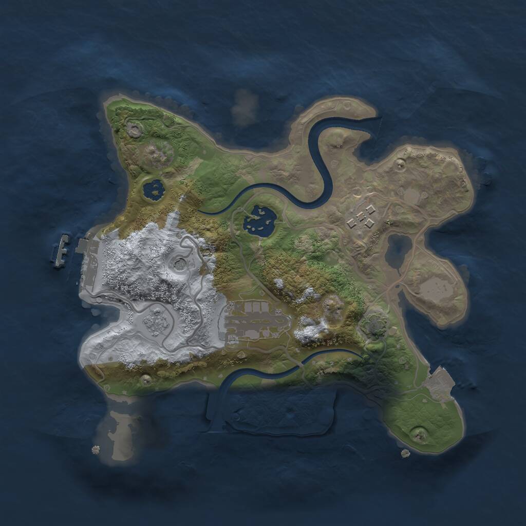 Rust Map: Procedural Map, Size: 2500, Seed: 1137417097, 8 Monuments