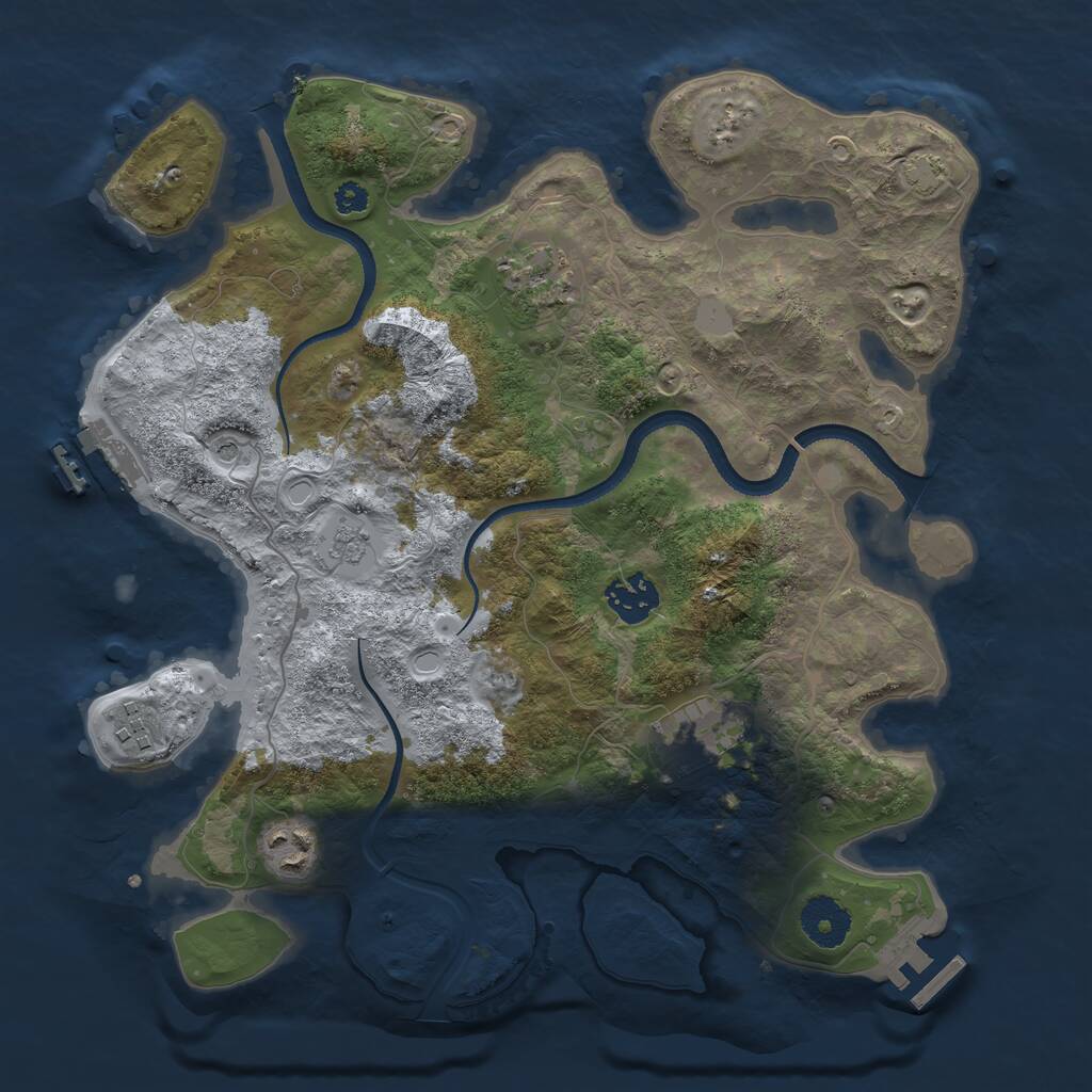 Rust Map: Procedural Map, Size: 3300, Seed: 64563, 11 Monuments
