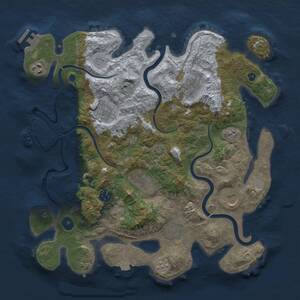 Thumbnail Rust Map: Procedural Map, Size: 3700, Seed: 259868848, 16 Monuments