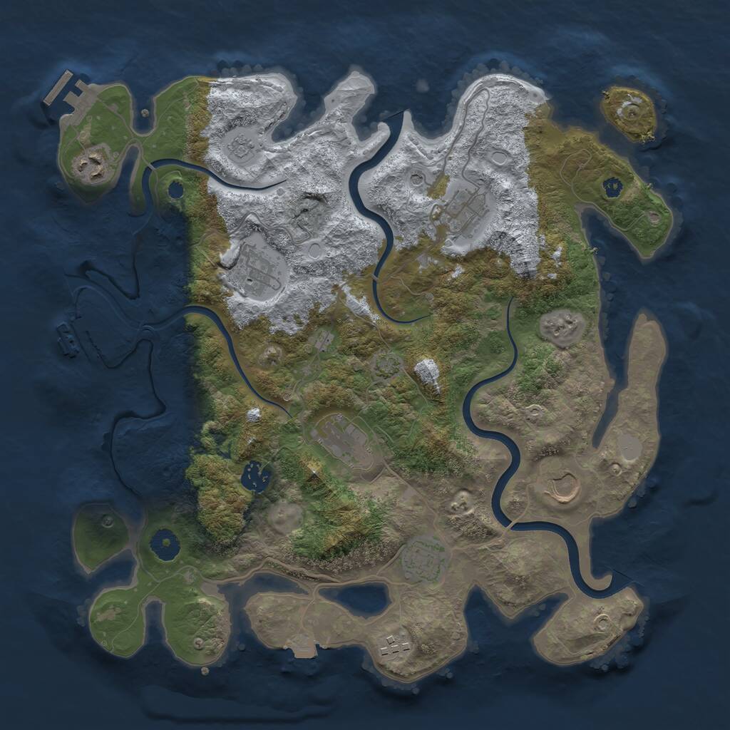 Rust Map: Procedural Map, Size: 3700, Seed: 259868848, 14 Monuments