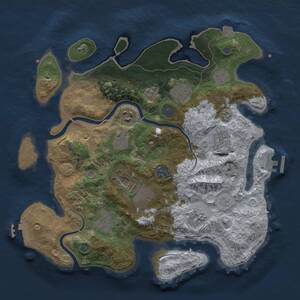 Thumbnail Rust Map: Procedural Map, Size: 3500, Seed: 1064520161, 17 Monuments