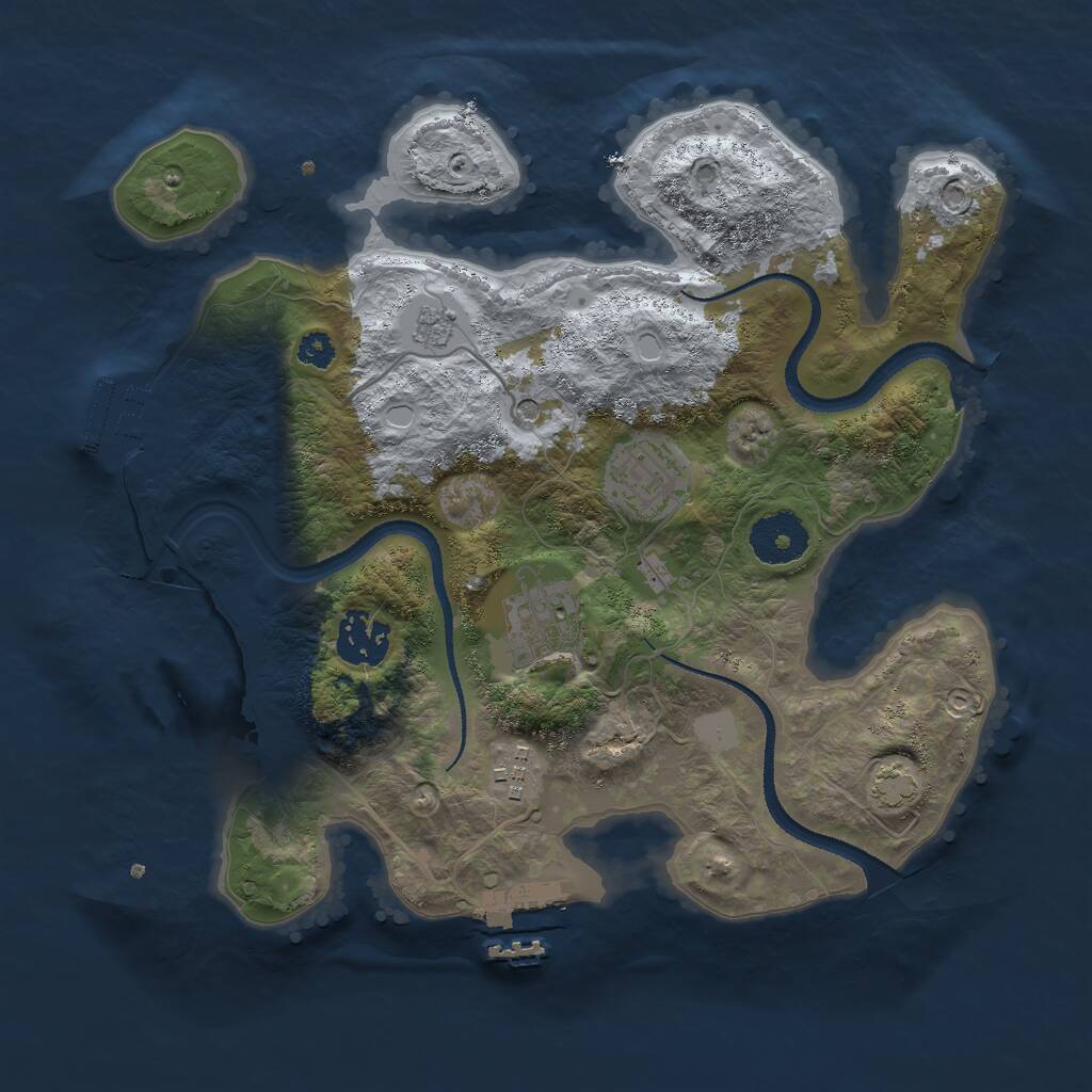 Rust Map: Procedural Map, Size: 3000, Seed: 26064, 10 Monuments