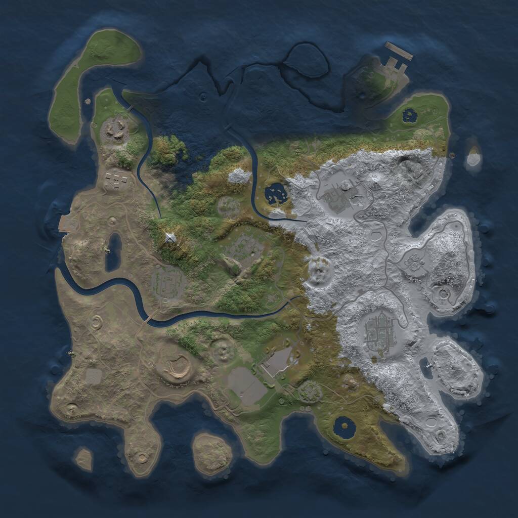 Rust Map: Procedural Map, Size: 3500, Seed: 1893427, 14 Monuments