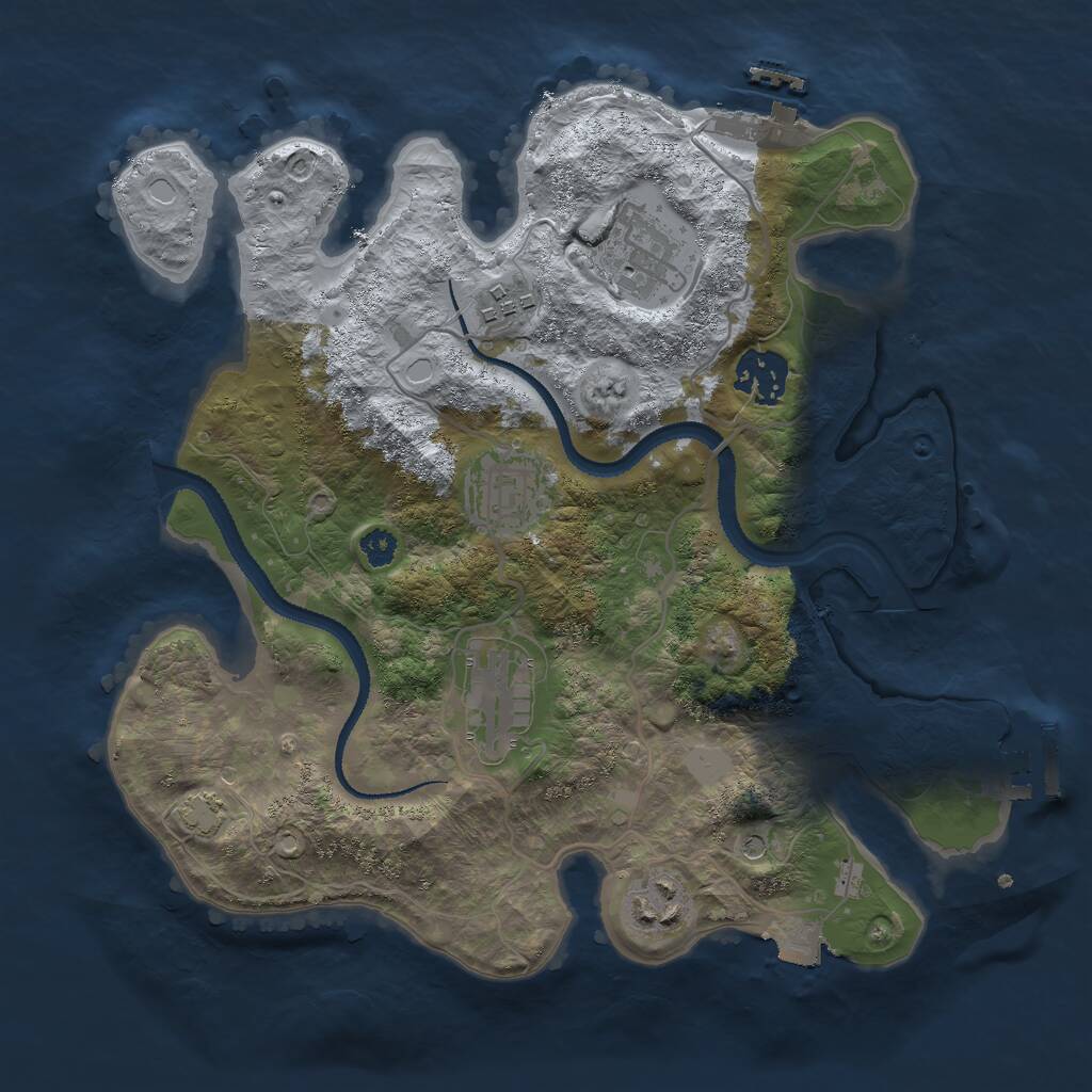 Rust Map: Procedural Map, Size: 3000, Seed: 237492002, 11 Monuments