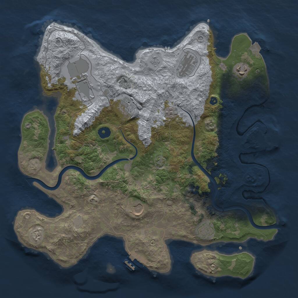 Rust Map: Procedural Map, Size: 3750, Seed: 1632586850, 13 Monuments