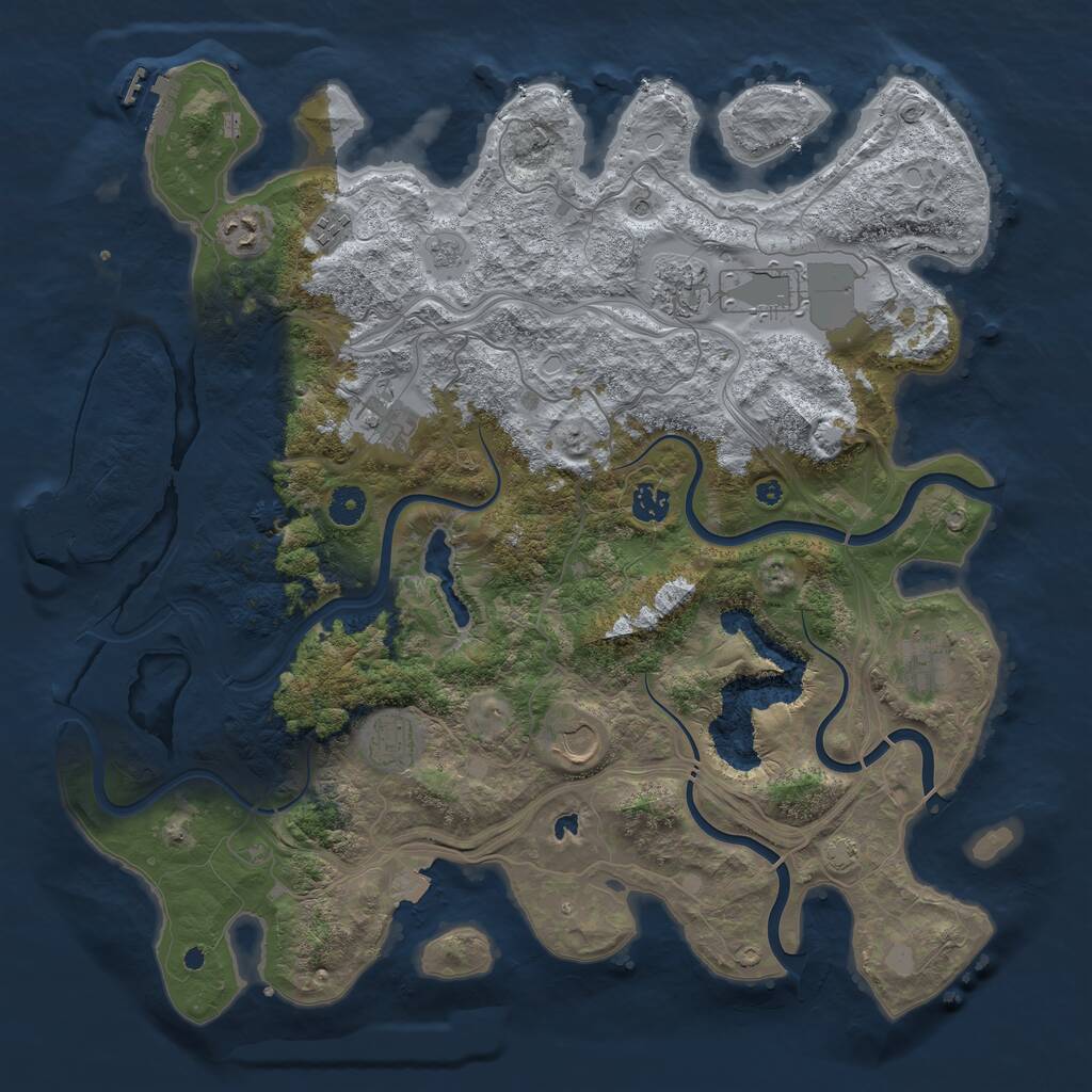 Rust Map: Procedural Map, Size: 4250, Seed: 493308238, 15 Monuments