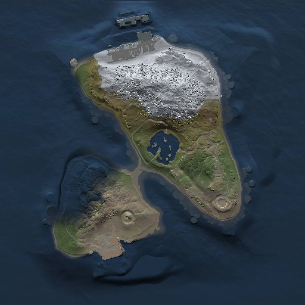 Rust Map: Procedural Map, Size: 1500, Seed: 1408211765, 3 Monuments