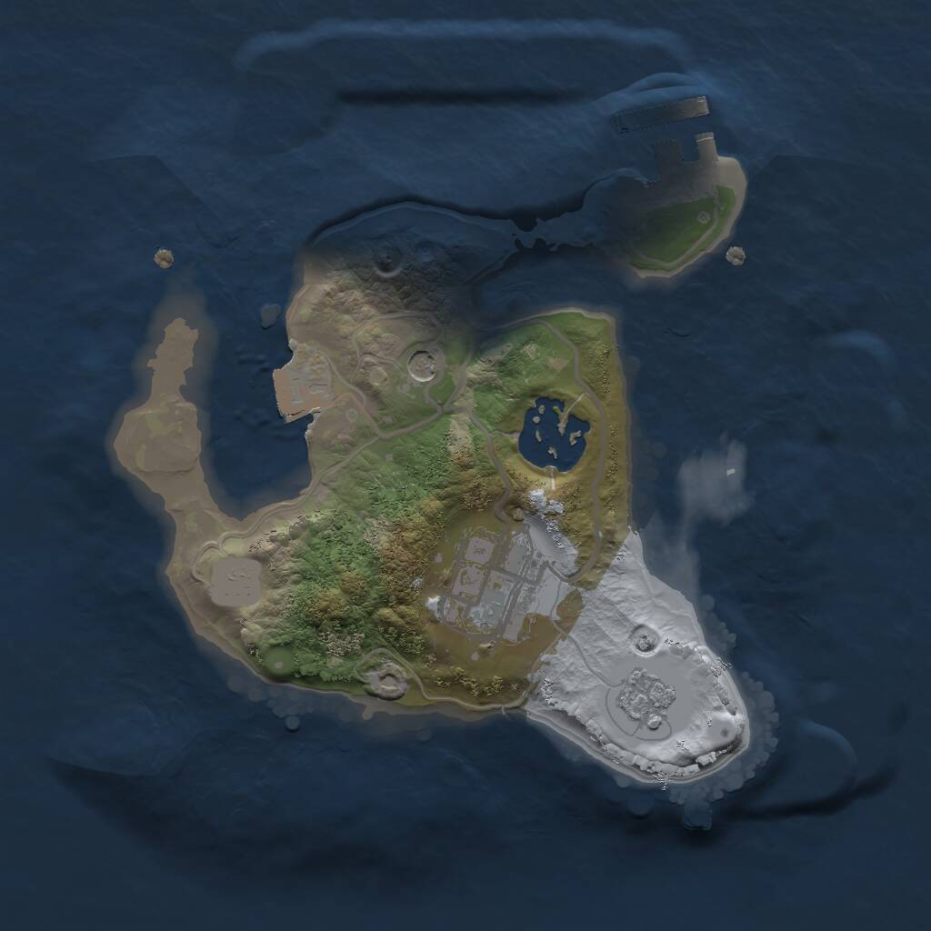 Rust Map: Procedural Map, Size: 2000, Seed: 128467, 6 Monuments