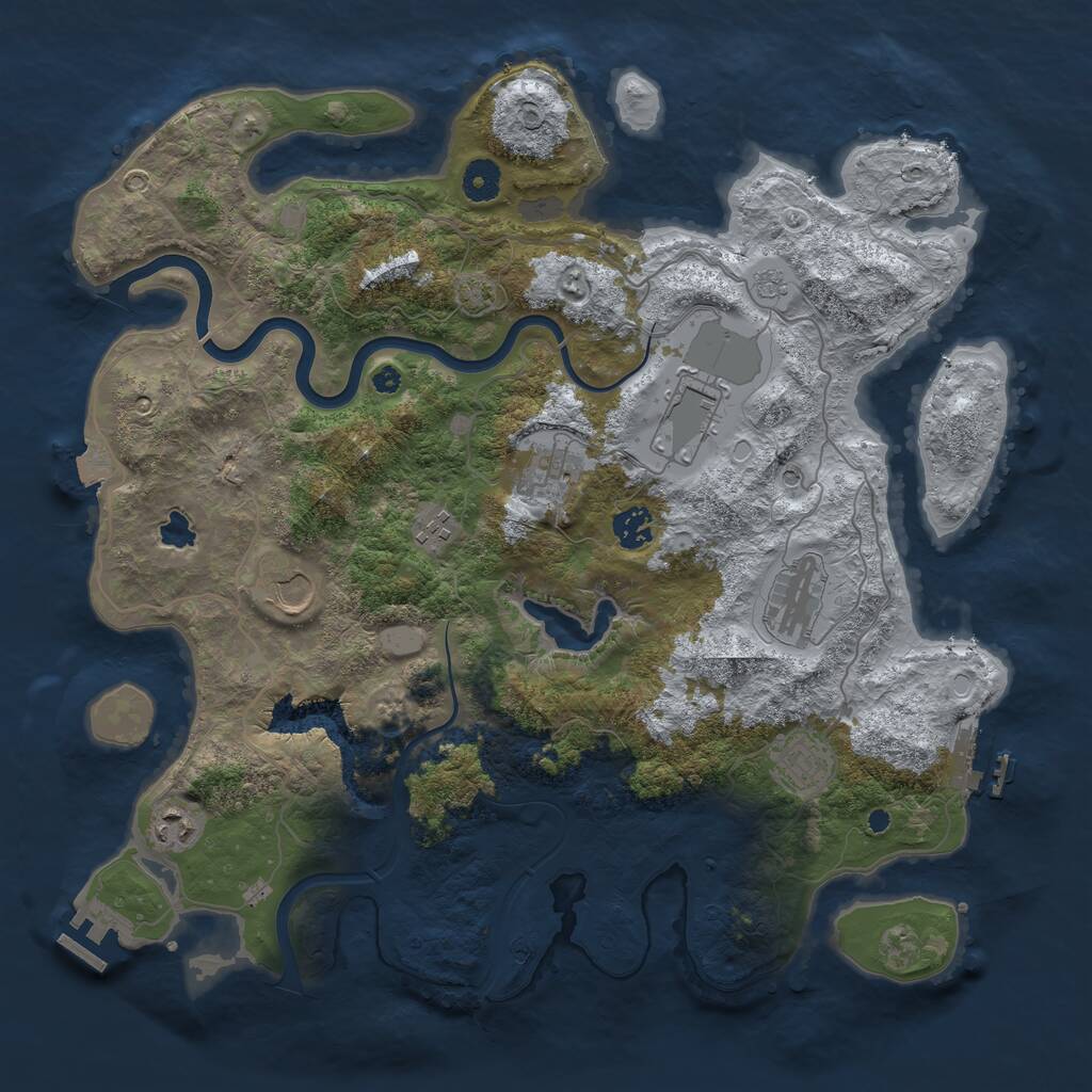 Rust Map: Procedural Map, Size: 4000, Seed: 2011563892, 14 Monuments