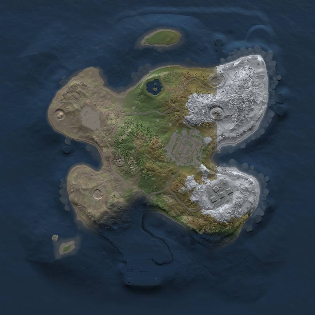 Rust Map: Procedural Map, Size: 2000, Seed: 23987467, 5 Monuments