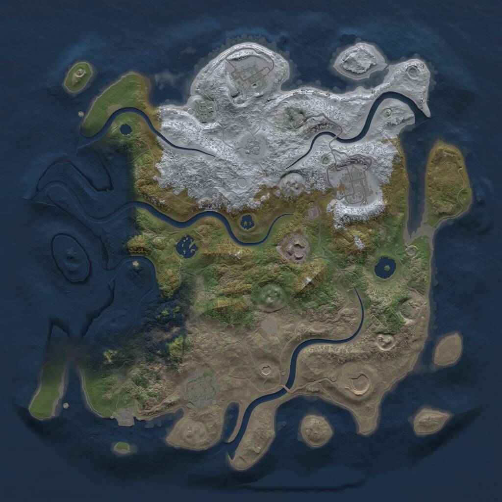 Rust Map: Procedural Map, Size: 3568, Seed: 4666, 11 Monuments
