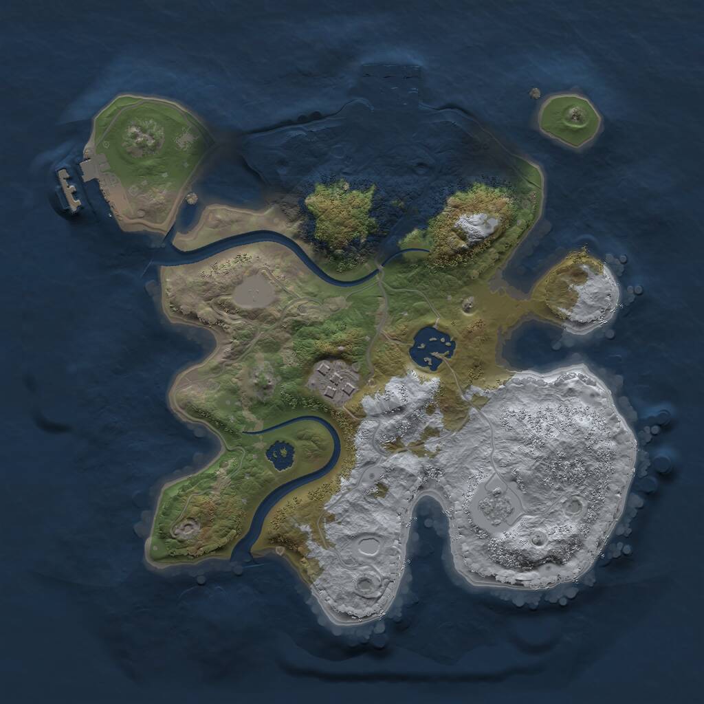 Rust Map: Procedural Map, Size: 2500, Seed: 2468552, 6 Monuments