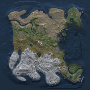 Thumbnail Rust Map: Procedural Map, Size: 3300, Seed: 1485593492, 14 Monuments