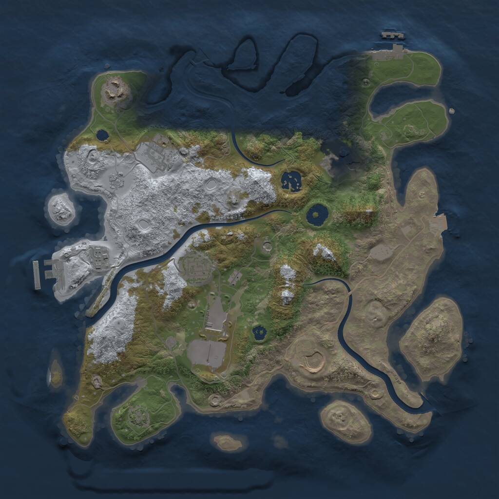 Rust Map: Procedural Map, Size: 3500, Seed: 20260804, 14 Monuments