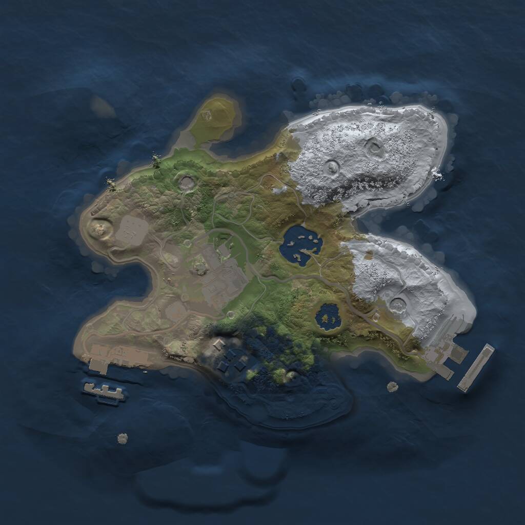 Rust Map: Procedural Map, Size: 2000, Seed: 1923708403, 7 Monuments