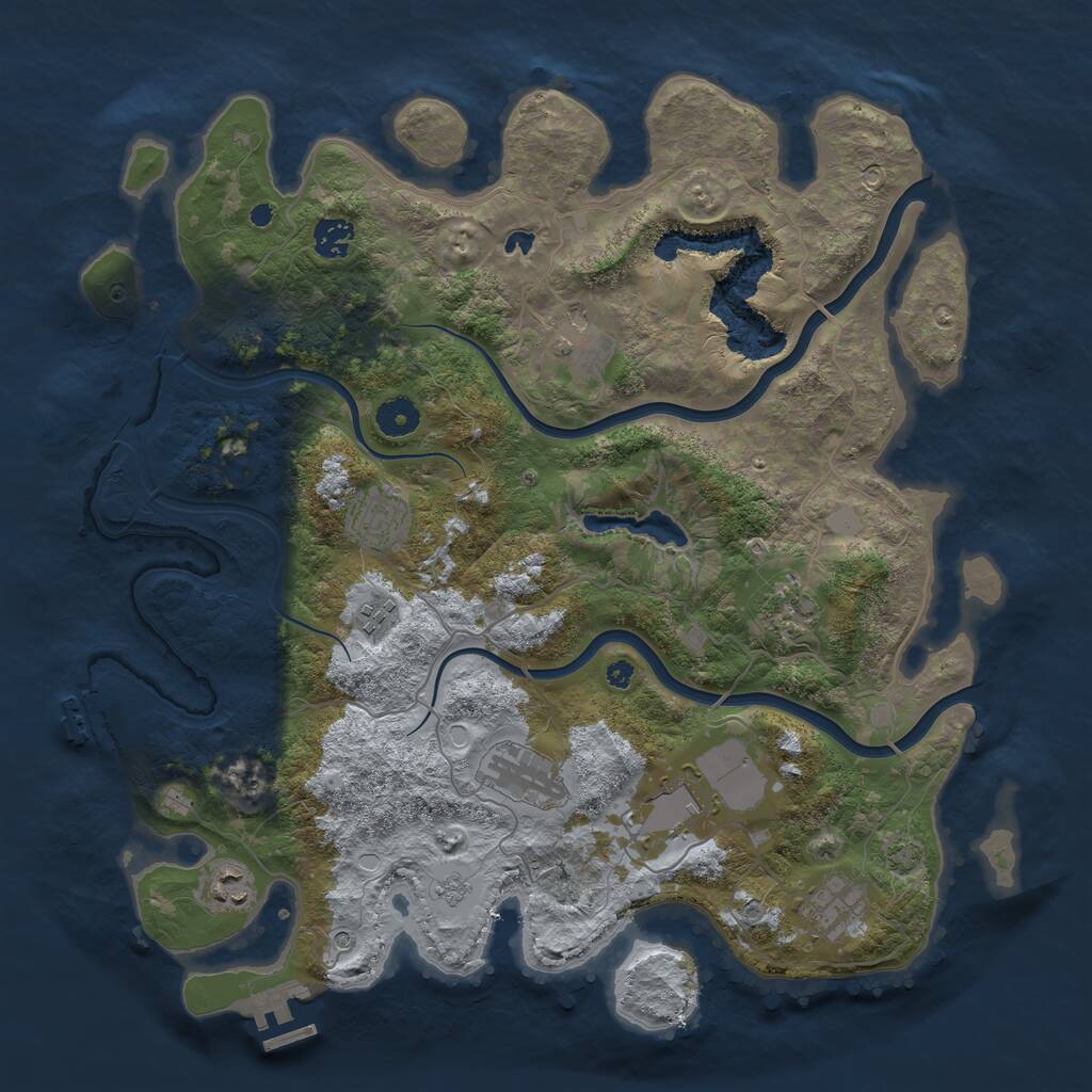 Rust Map: Procedural Map, Size: 4000, Seed: 1044187181, 15 Monuments