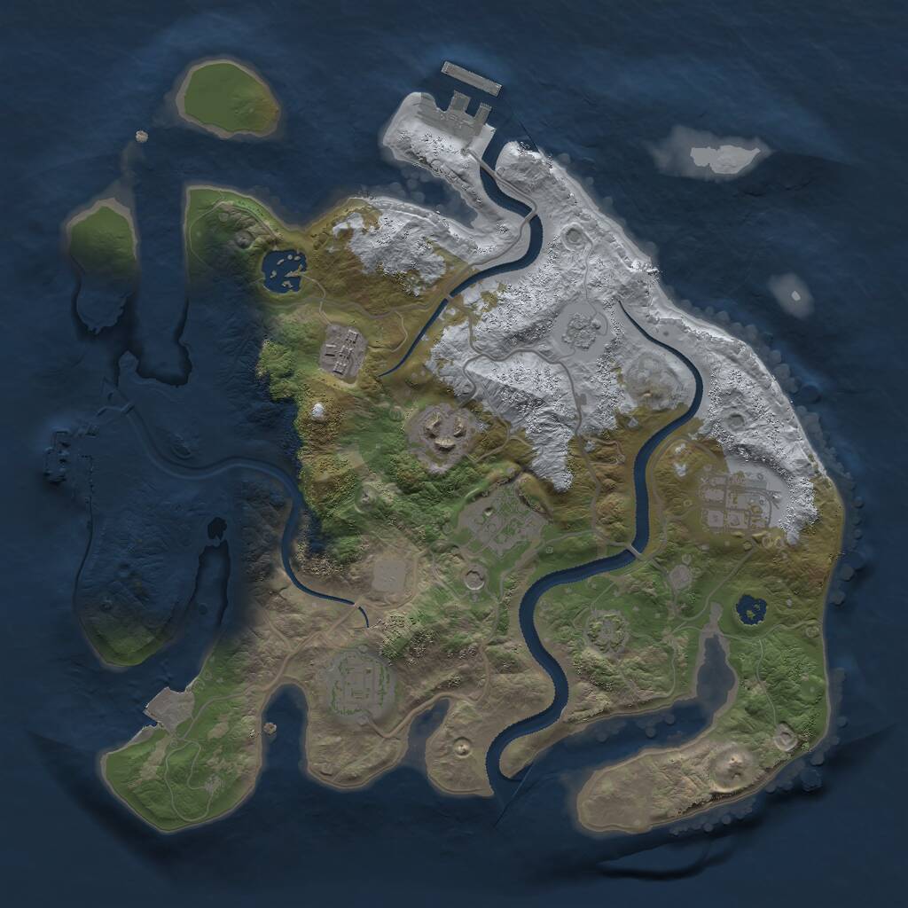 Rust Map: Procedural Map, Size: 3000, Seed: 71817, 12 Monuments