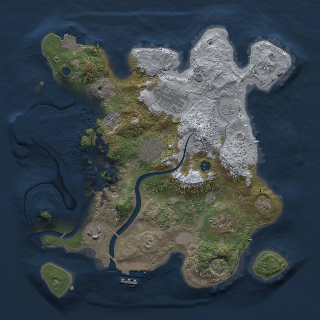 Rust Map: Procedural Map, Size: 3000, Seed: 1011047688, 11 Monuments