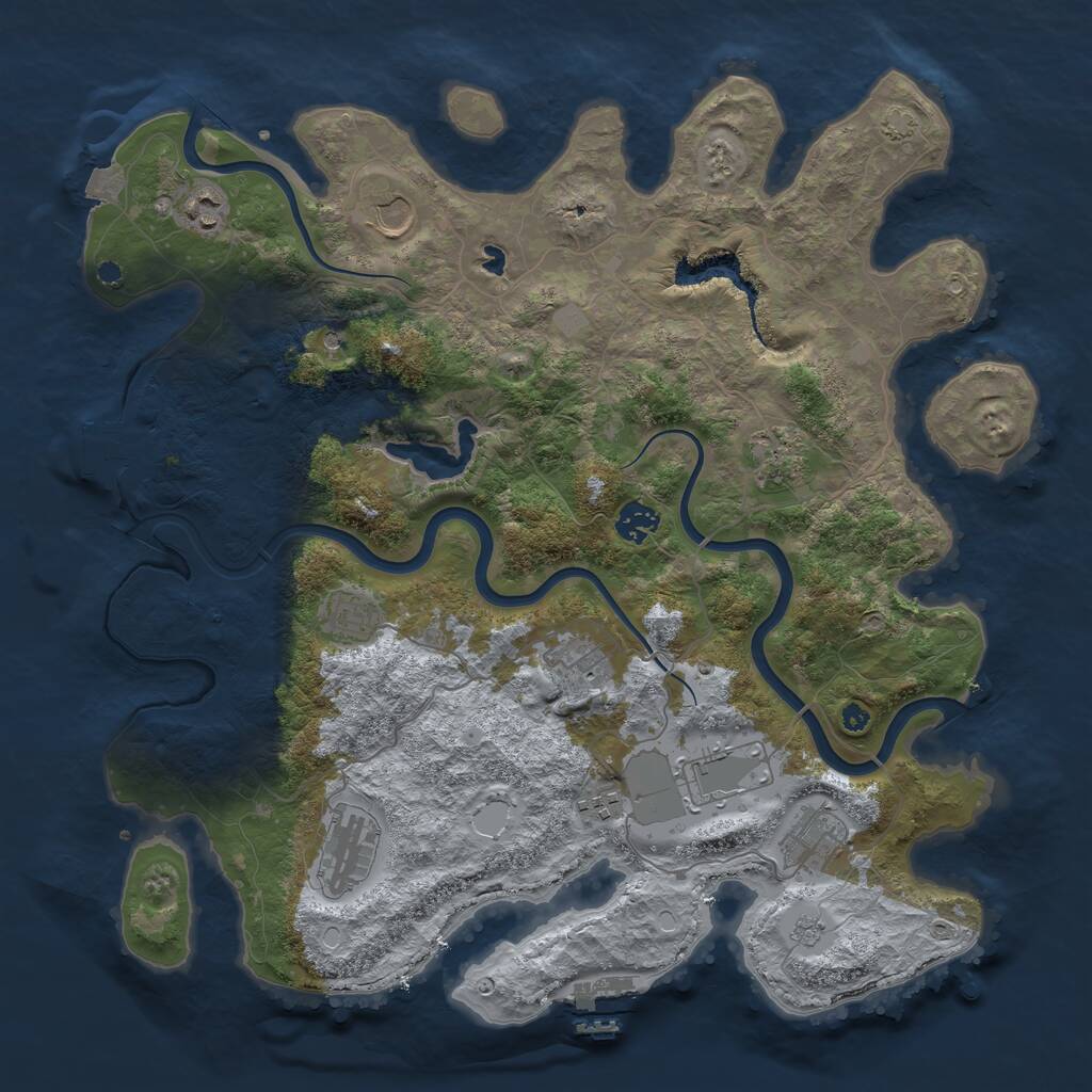 Rust Map: Procedural Map, Size: 4000, Seed: 1945142868, 16 Monuments