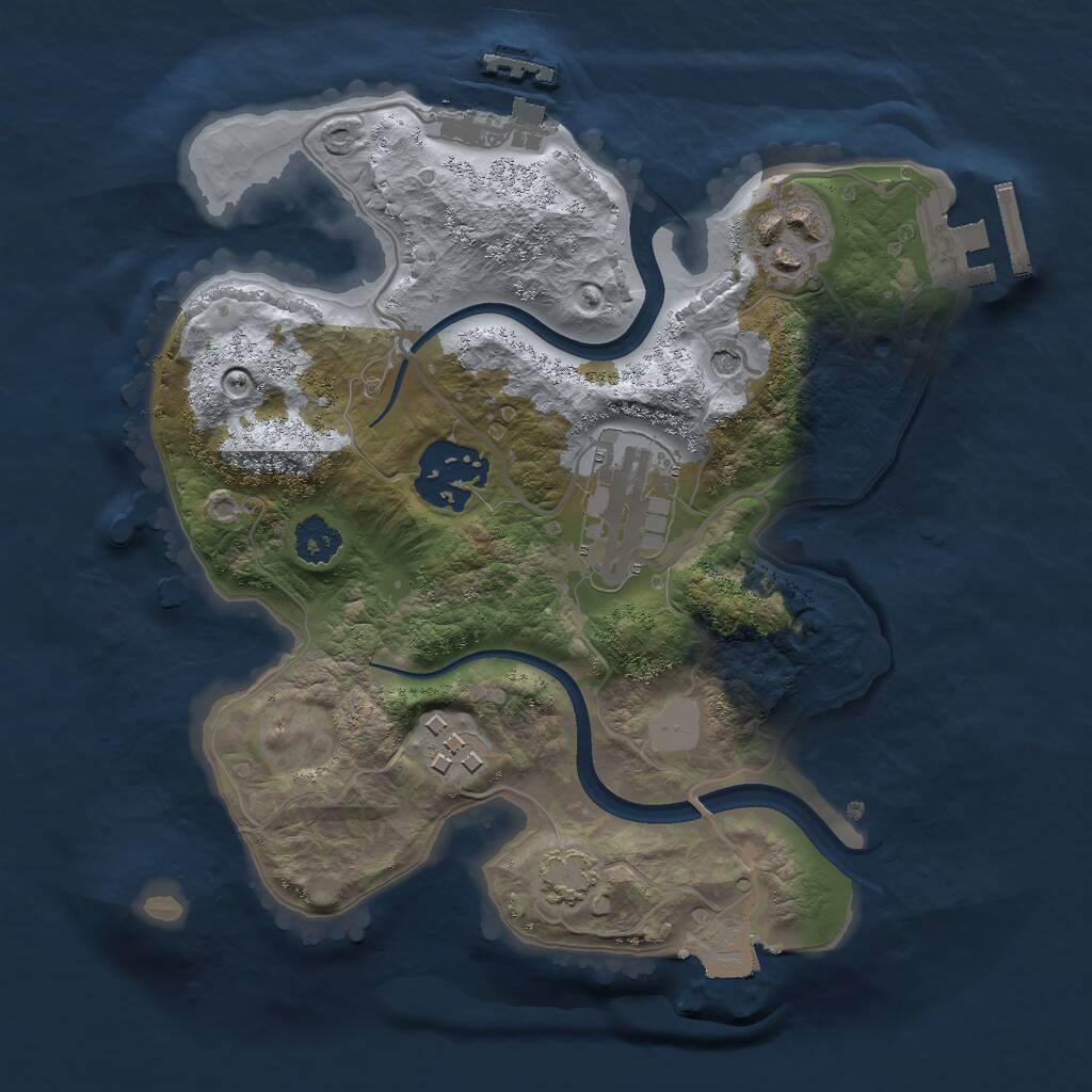 Rust Map: Procedural Map, Size: 2350, Seed: 87492680, 9 Monuments